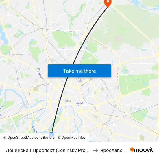 Ленинский Проспект (Leninsky Prospekt) to Ярославский map