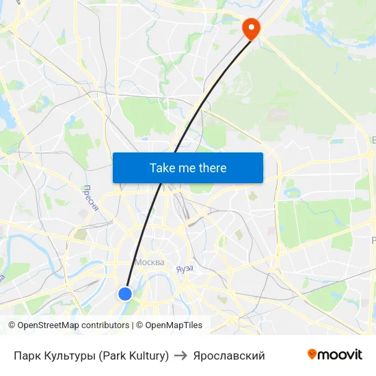 Парк Культуры (Park Kultury) to Ярославский map