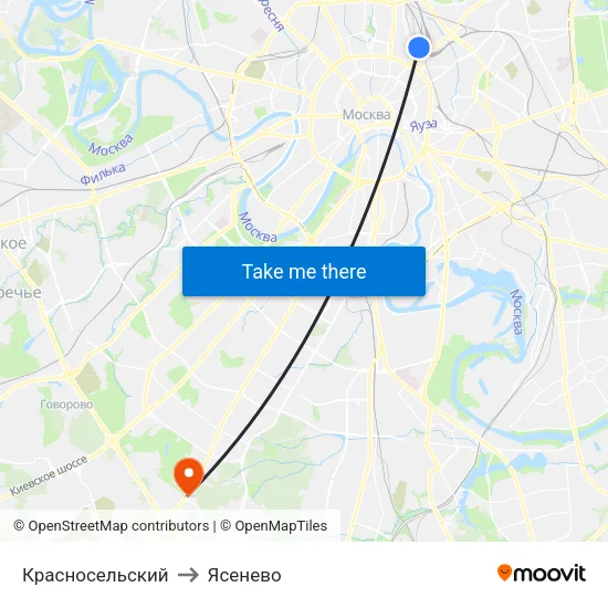 Красносельский to Ясенево map