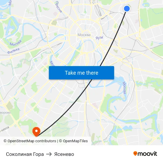 Соколиная Гора to Ясенево map