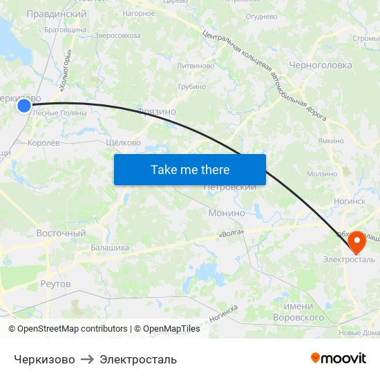 Черкизово to Электросталь map