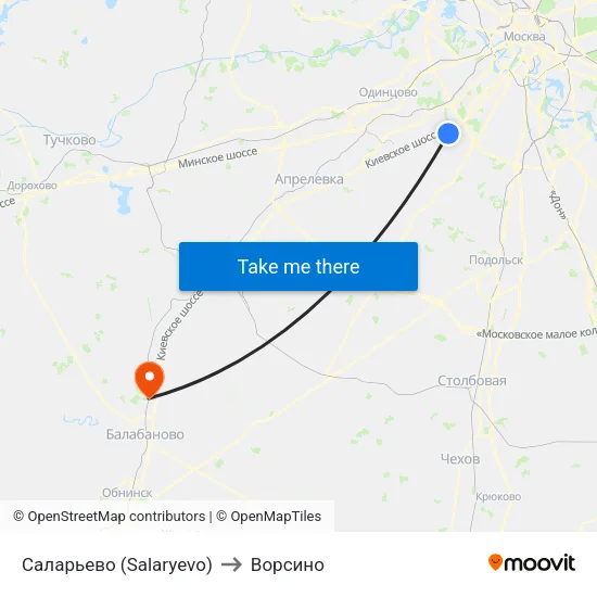 Саларьево (Salaryevo) to Ворсино map