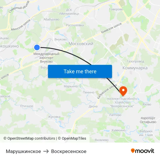 Марушкинское to Воскресенское map