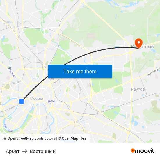 Арбат to Восточный map