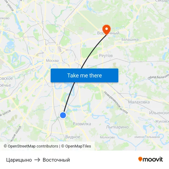 Царицыно to Восточный map