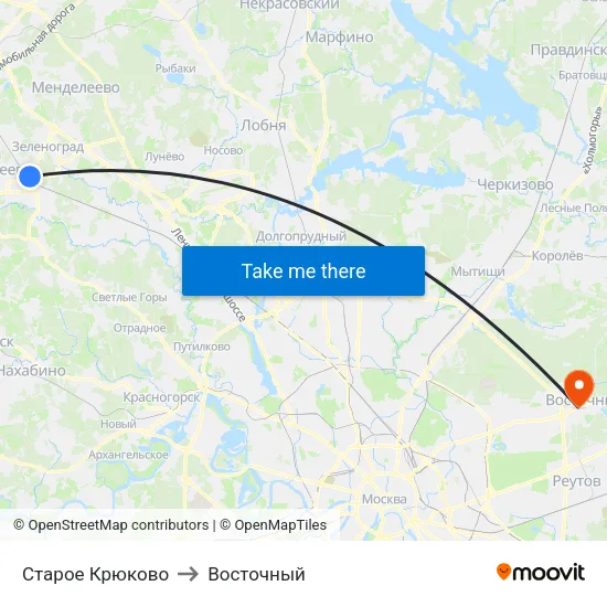 Старое Крюково to Восточный map