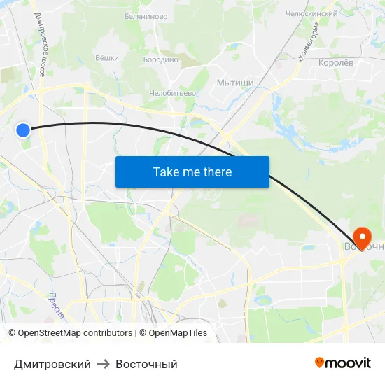 Дмитровский to Восточный map