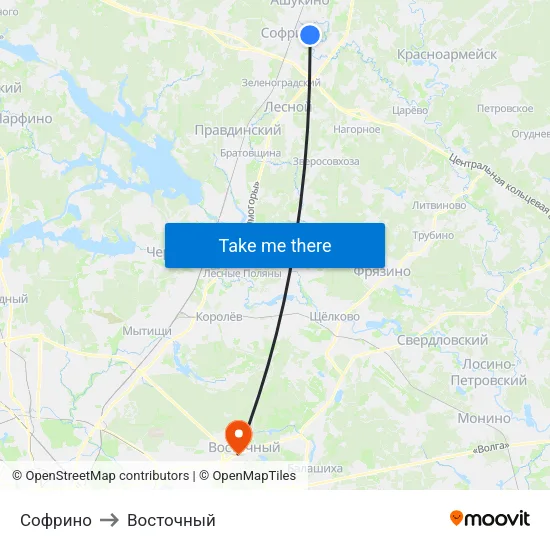 Софрино to Восточный map