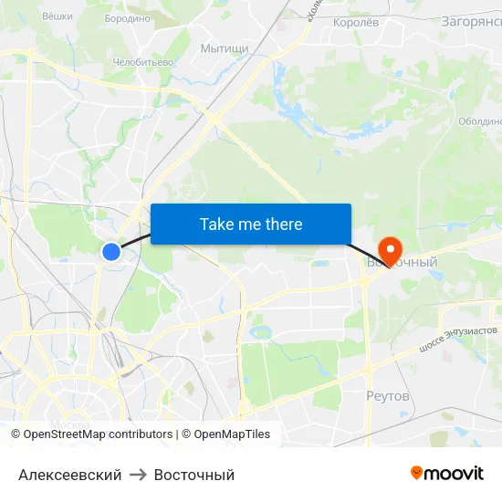 Алексеевский to Восточный map