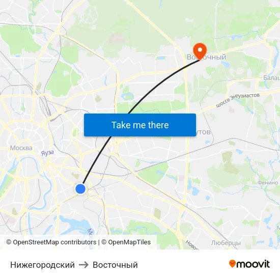 Нижегородский to Восточный map