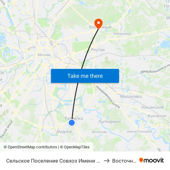Сельское Поселение Совхоз Имени Ленина to Восточный map
