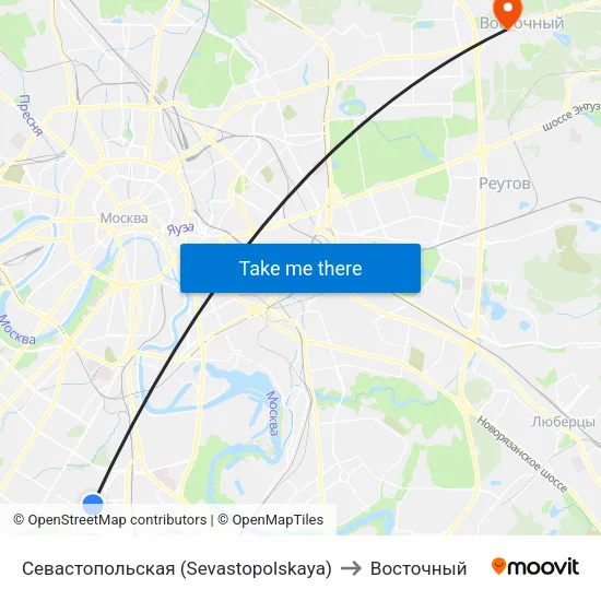 Севастопольская (Sevastopolskaya) to Восточный map