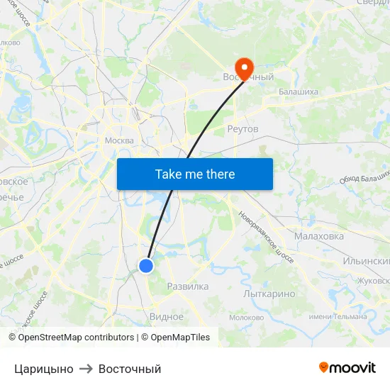Царицыно to Восточный map