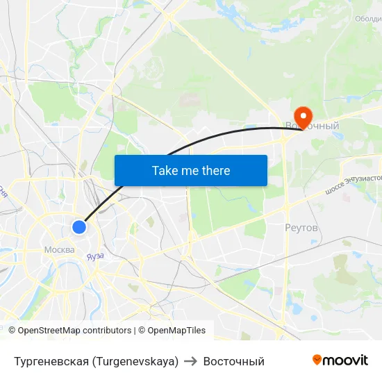 Тургеневская (Turgenevskaya) to Восточный map