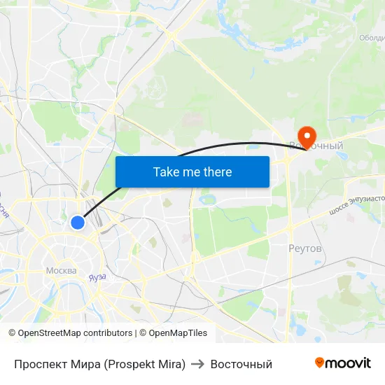 Проспект Мира (Prospekt Mira) to Восточный map