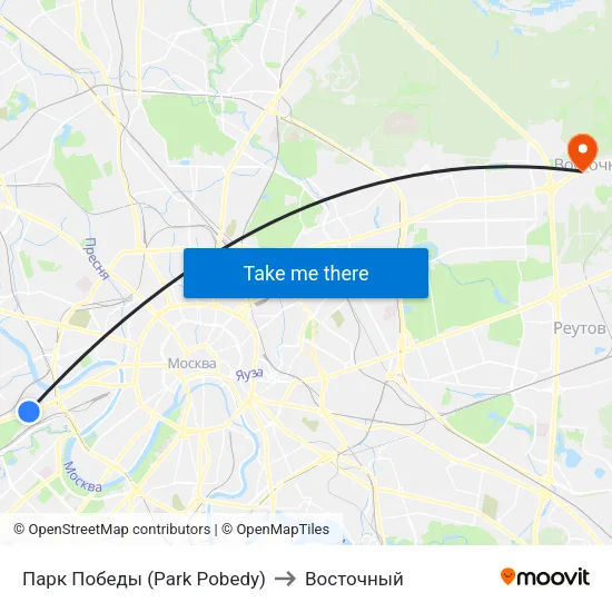 Парк Победы (Park Pobedy) to Восточный map