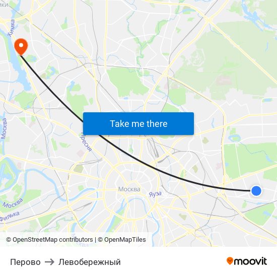 Перово to Левобережный map