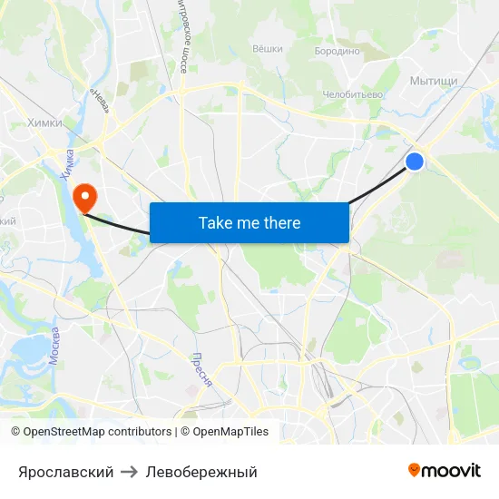 Ярославский to Левобережный map