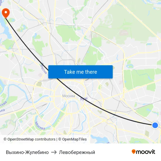 Выхино-Жулебино to Левобережный map