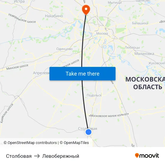 Столбовая to Левобережный map