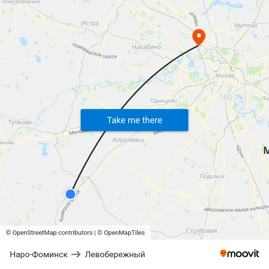 Наро-Фоминск to Левобережный map
