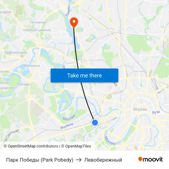Парк Победы (Park Pobedy) to Левобережный map