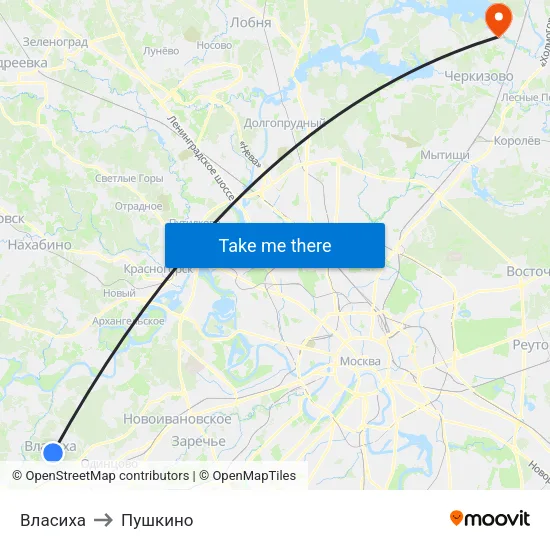 Власиха to Пушкино map