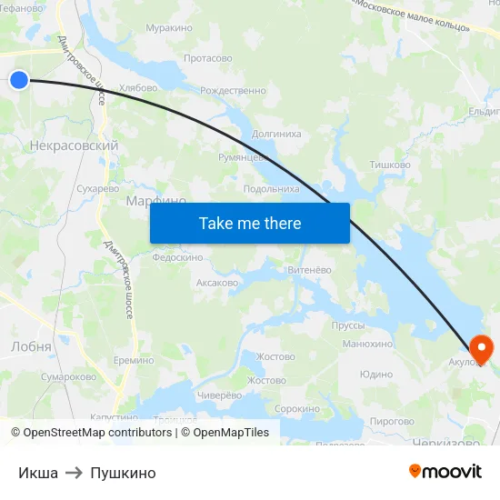 Икша to Пушкино map
