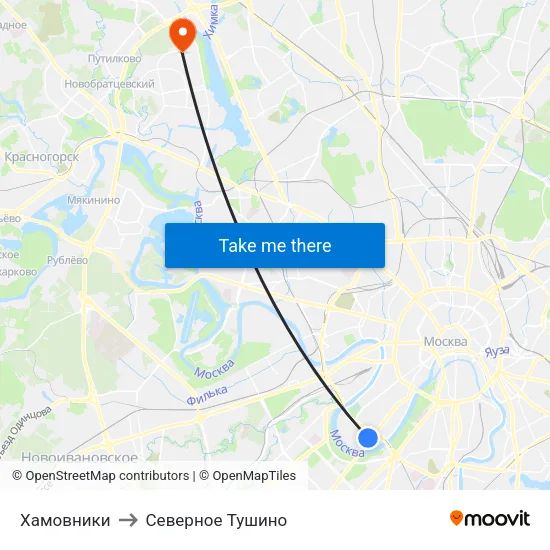 Хамовники to Северное Тушино map