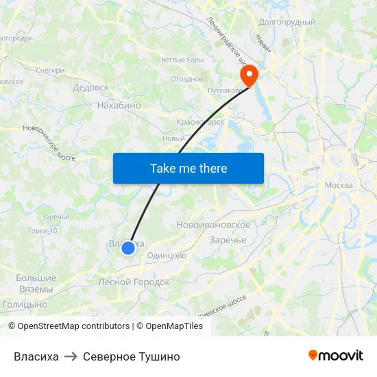 Власиха to Северное Тушино map