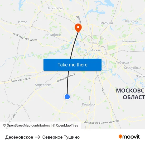 Десёновское to Северное Тушино map