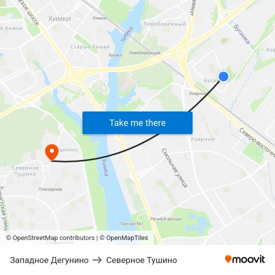 Западное Дегунино to Северное Тушино map