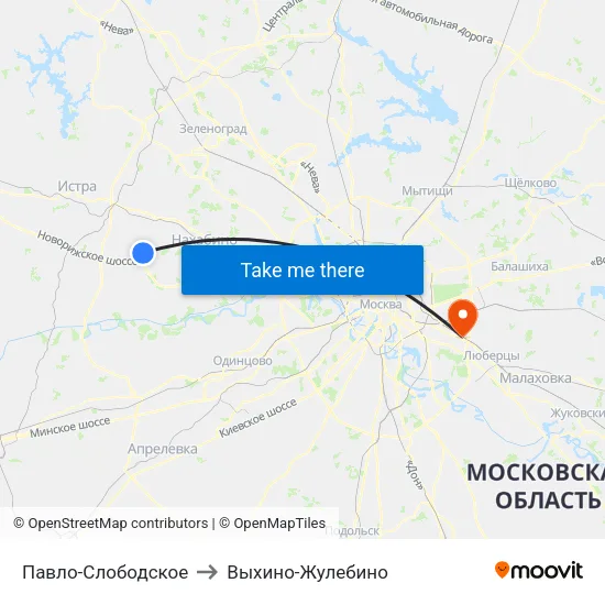 Павло-Слободское to Выхино-Жулебино map