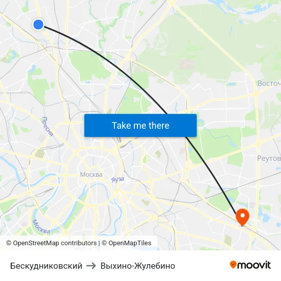 Бескудниковский to Выхино-Жулебино map
