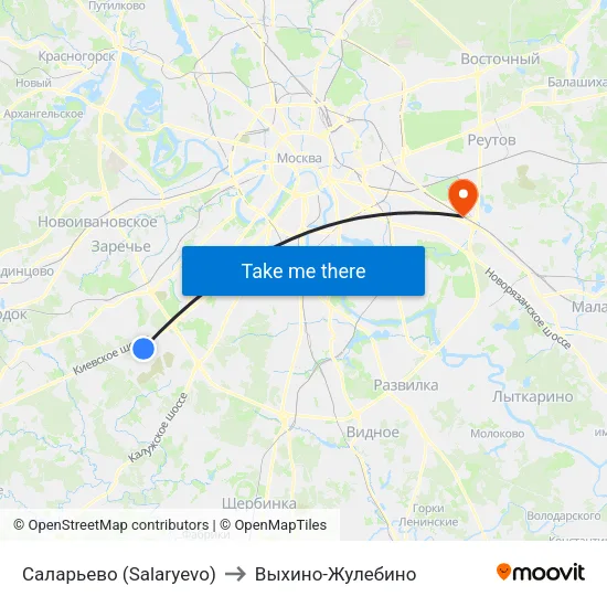 Саларьево (Salaryevo) to Выхино-Жулебино map