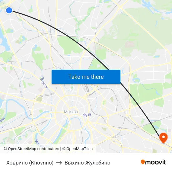 Ховрино (Khovrino) to Выхино-Жулебино map