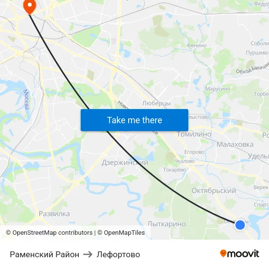 Раменский Район to Лефортово map