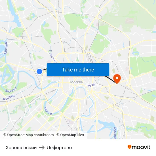 Хорошёвский to Лефортово map