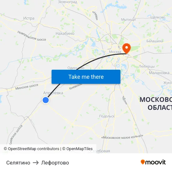Селятино to Лефортово map