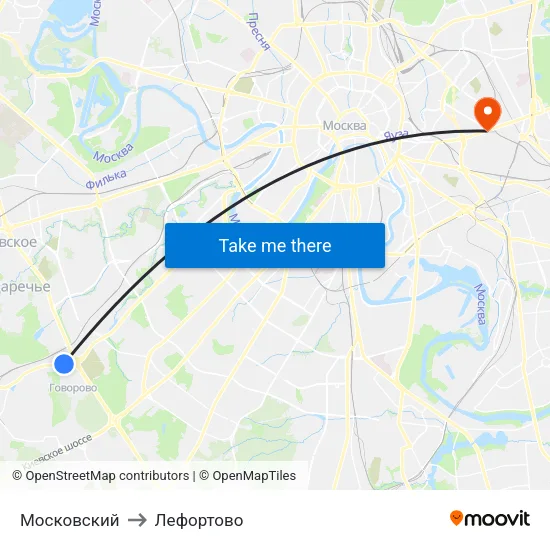 Московский to Лефортово map