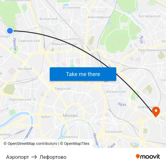Аэропорт to Лефортово map