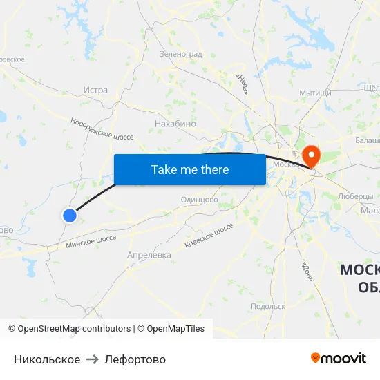 Никольское to Лефортово map