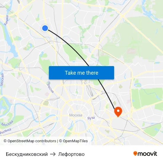 Бескудниковский to Лефортово map