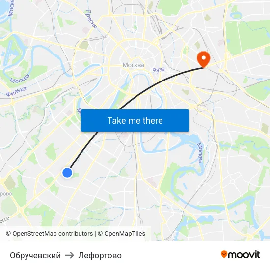 Обручевский to Лефортово map