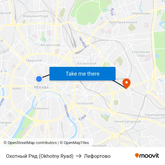Охотный Ряд (Okhotny Ryad) to Лефортово map