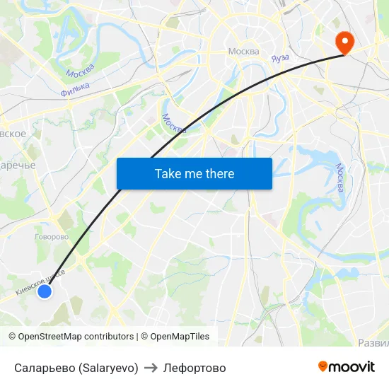 Саларьево (Salaryevo) to Лефортово map
