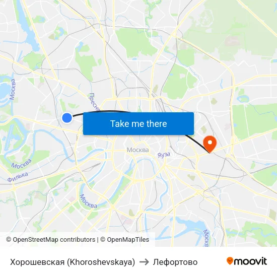 Хорошевская (Khoroshevskaya) to Лефортово map