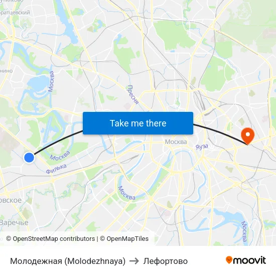 Молодежная (Molodezhnaya) to Лефортово map