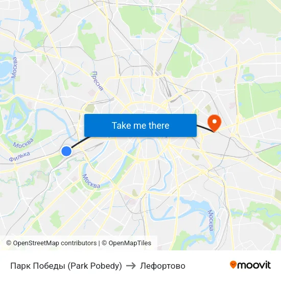 Парк Победы (Park Pobedy) to Лефортово map