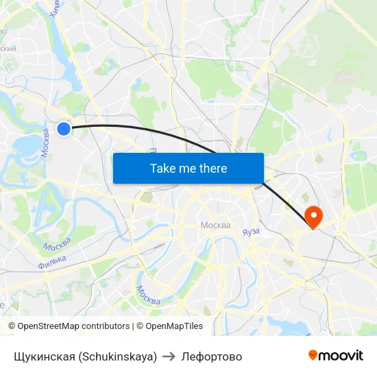 Щукинская (Schukinskaya) to Лефортово map